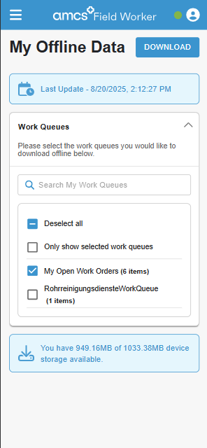 AMCS Field Worker - My Offline Data.png